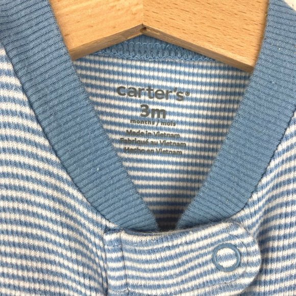 Carter's set of 3 Long Sleeve Bodysuit Red, Blue, White 3 Months - Picture 12 of 13